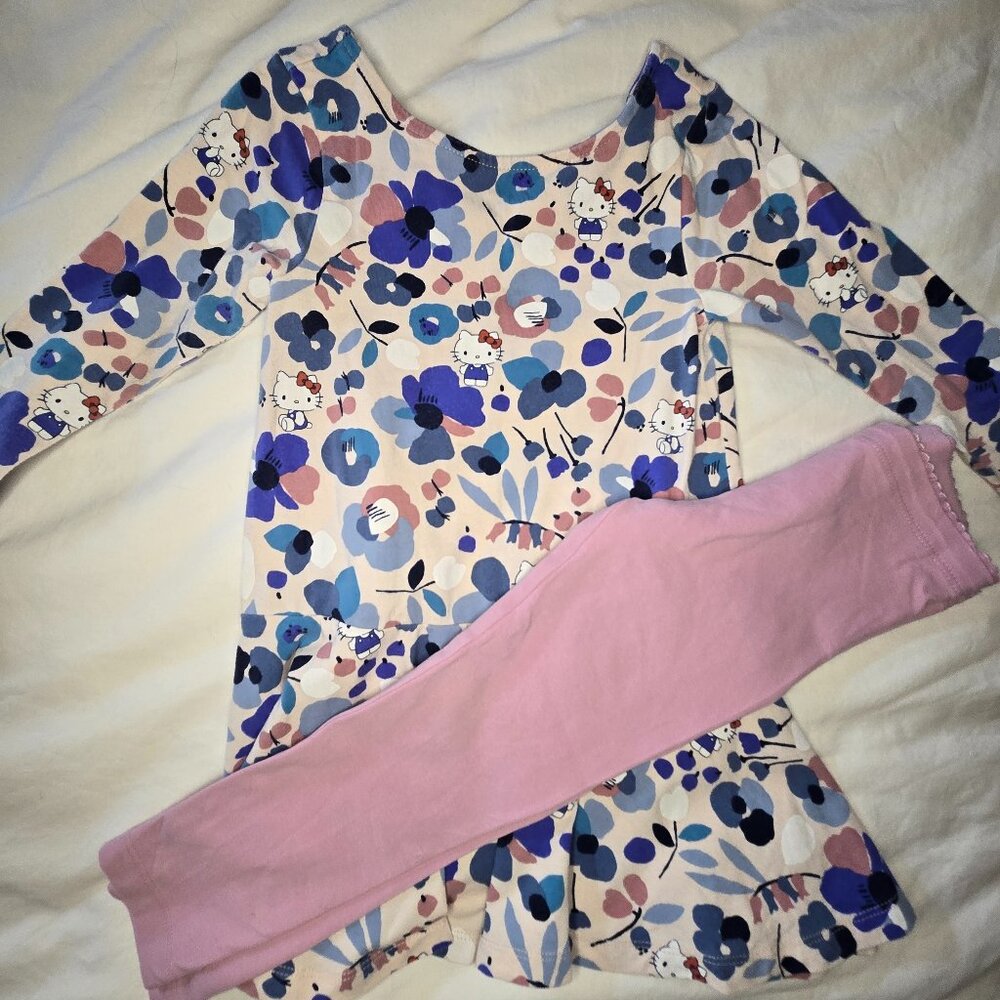 Tea Collection Drop Waist Skater Dress and Leggings